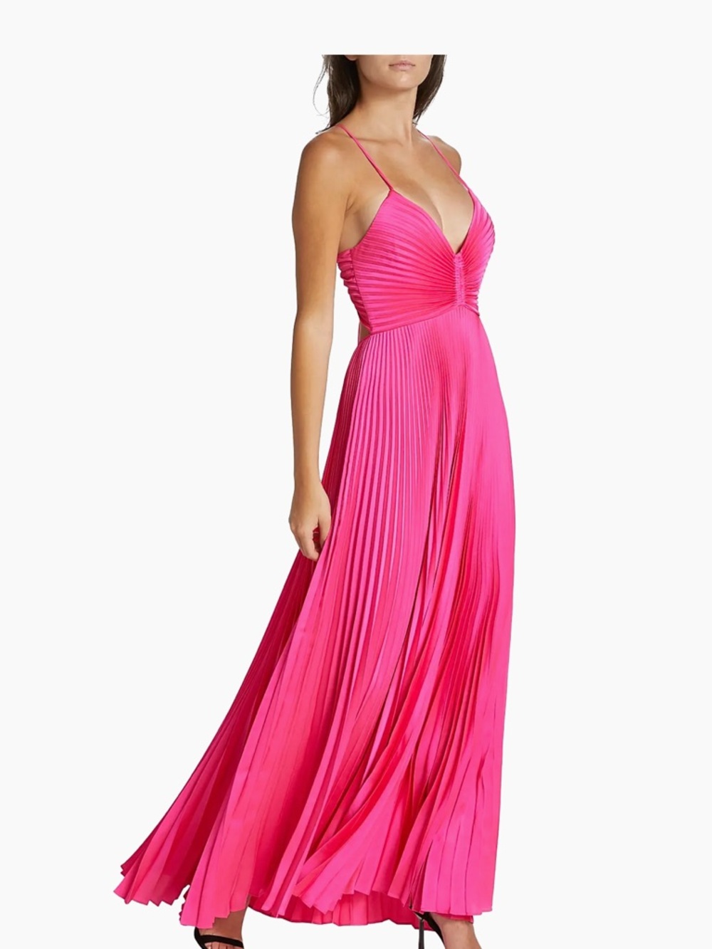 A.L.C. Hot Pink Pleated Maxi Dress Size 6